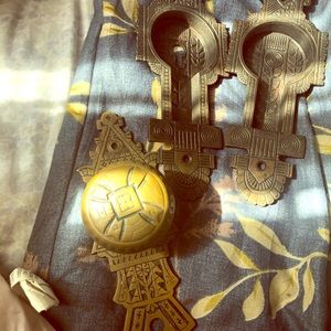 Brass and iron old knobs